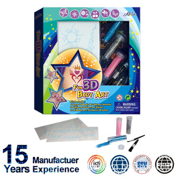 China Iso22716 Factory Oem Fun 3D Glitter Tattoo Body Art For Girls